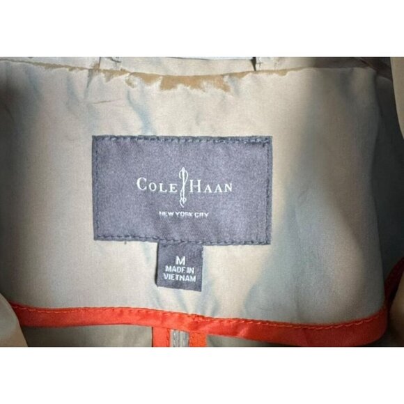 Cole Haan Rain Coat Jacket womens Size Medium topaz Tan Women Iridescent Hooded - Picture 6 of 10